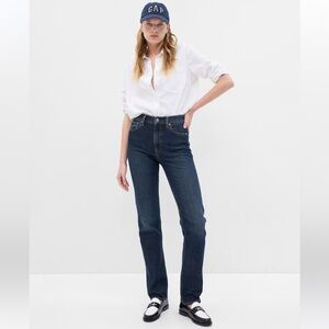 Gap classic straight high rise jean, dark wash